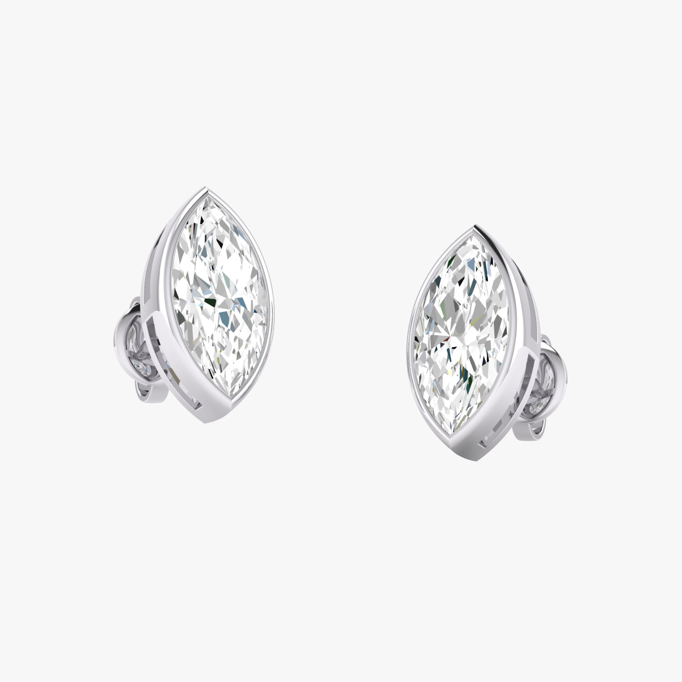 Marquise Bezel Set Studs Earrings