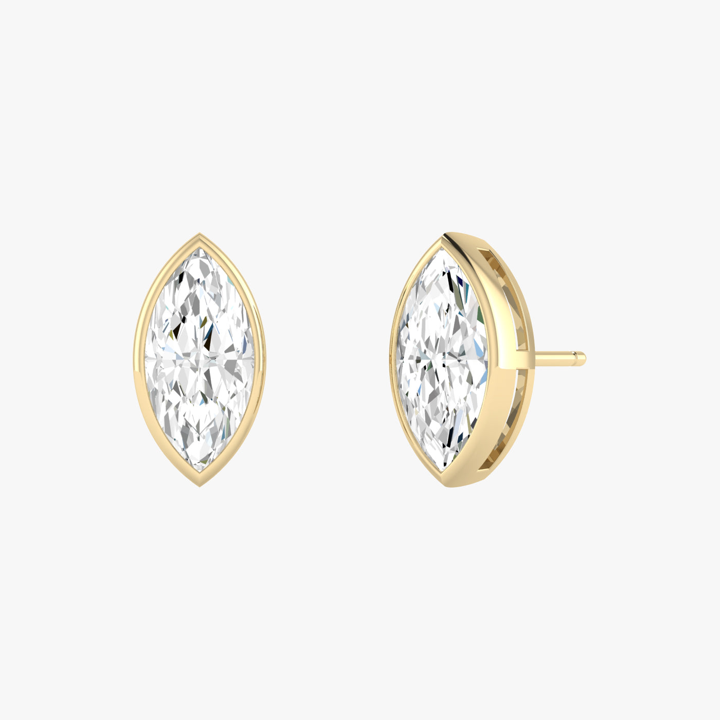 Marquise Bezel Set Studs Earrings