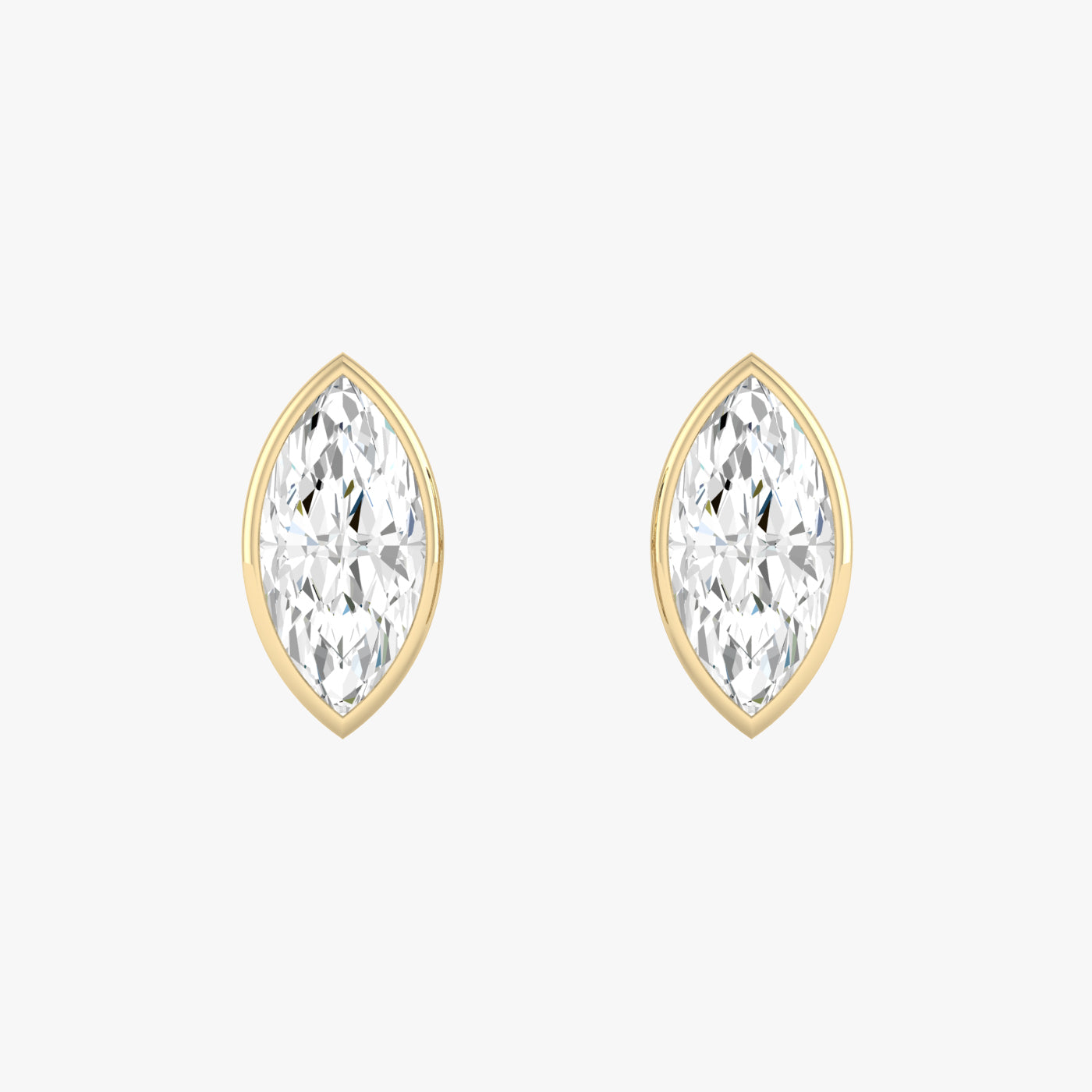 Marquise Bezel Set Studs Earrings