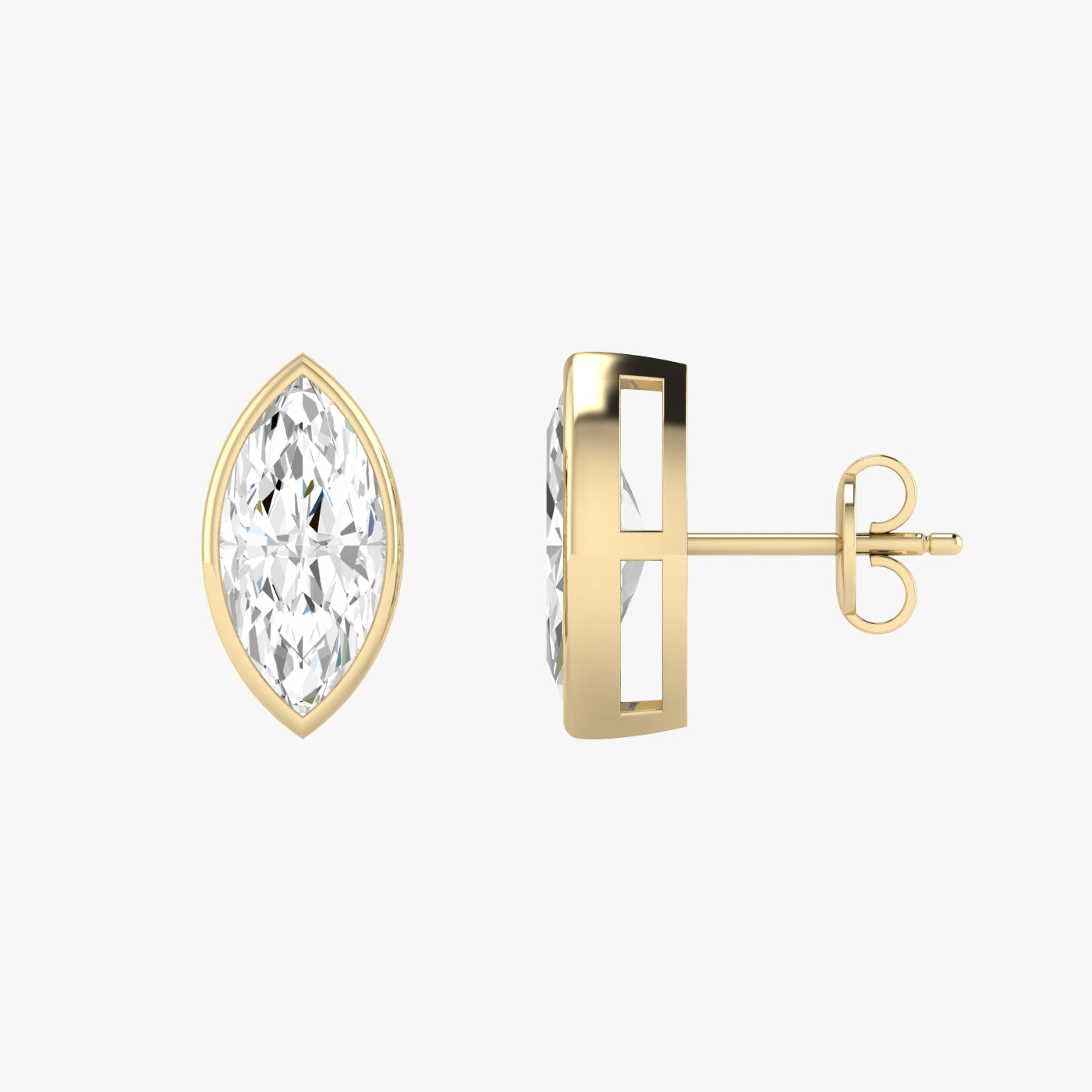 Marquise Bezel Set Studs Earrings