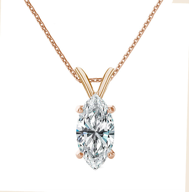 4-Prong Marquise Solitaire Necklace