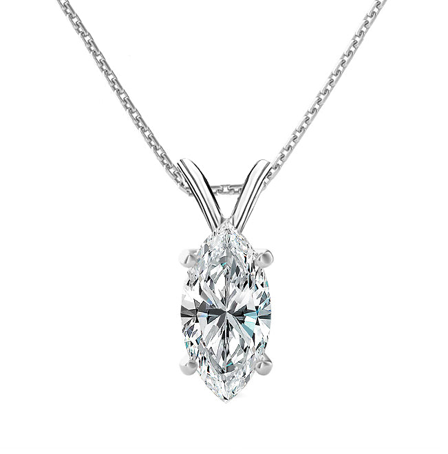 4-Prong Marquise Solitaire Necklace