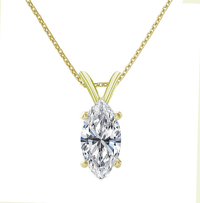 4-Prong Marquise Solitaire Necklace