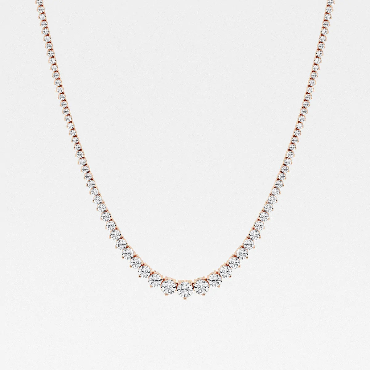 3 Prong Graduated Tennis Necklace