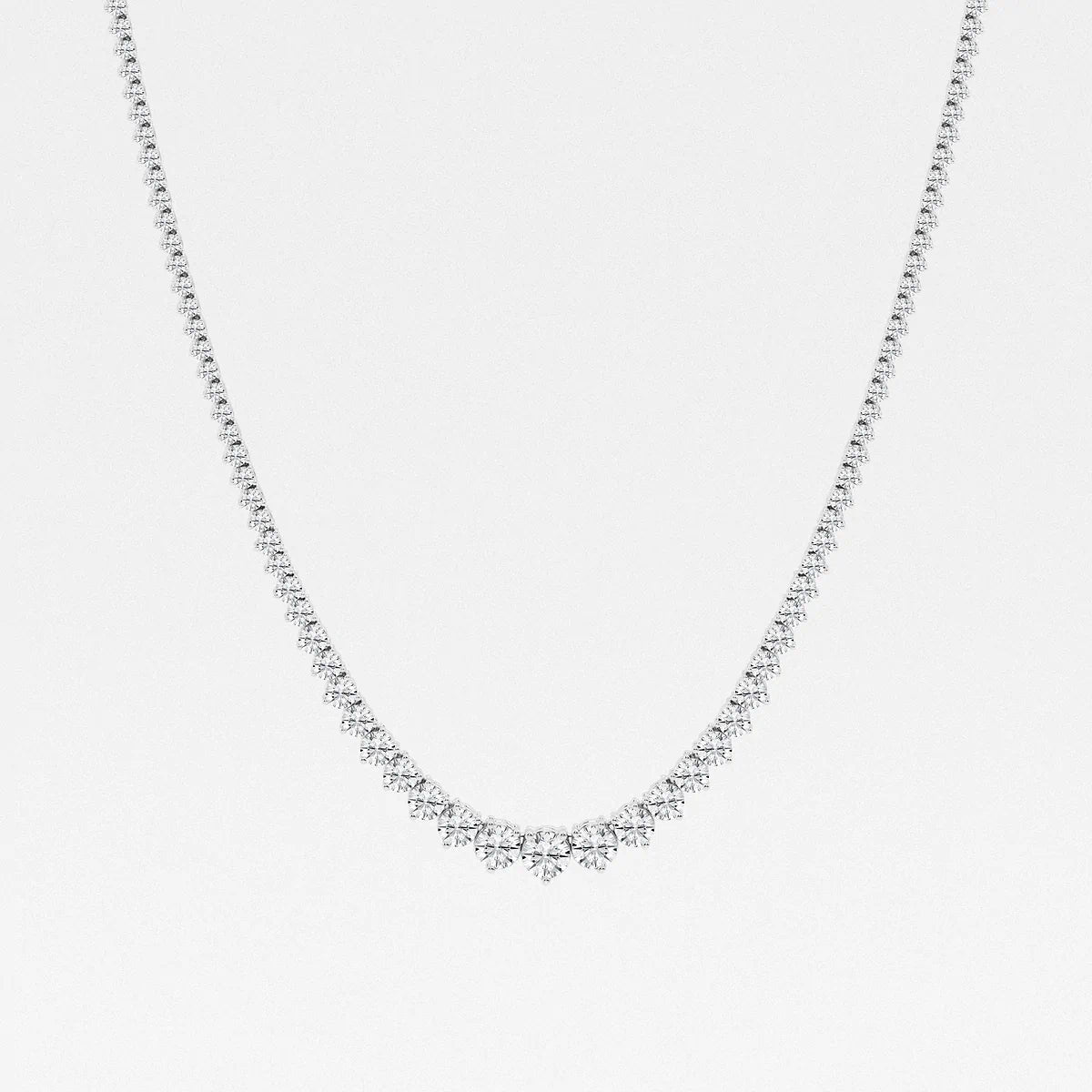 3 Prong Graduated Tennis Necklace