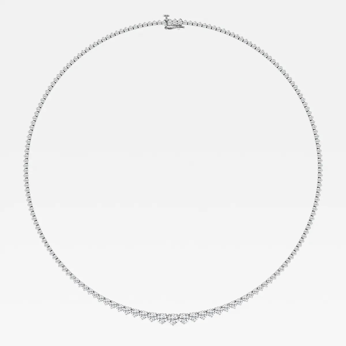 3 Prong Graduated Tennis Necklace