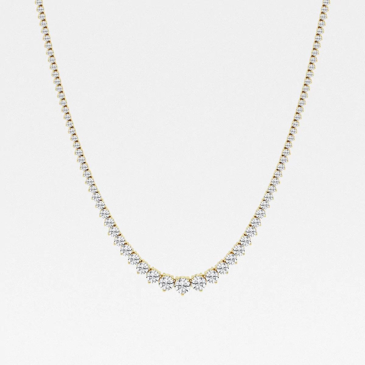 3 Prong Graduated Tennis Necklace