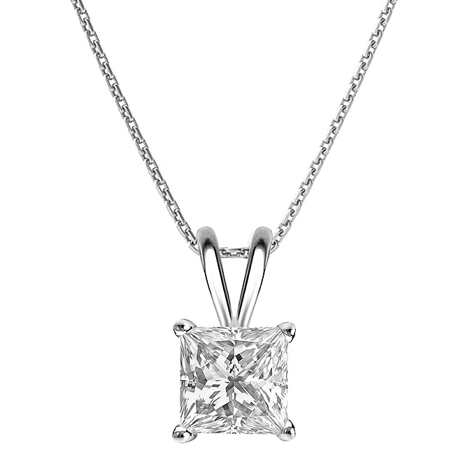 4-Prong Princess Solitaire Necklace