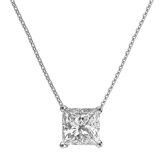 4-Prong Princess Floating Solitaire Necklace