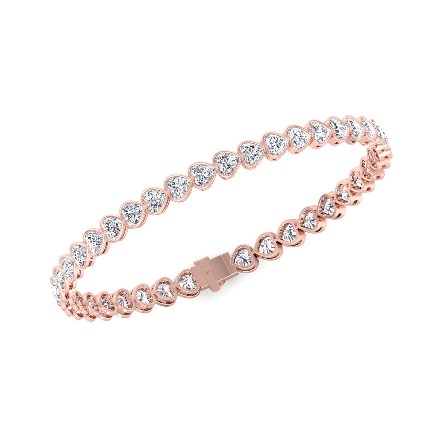East-West Heart Shape Bezel-Set Bracelet