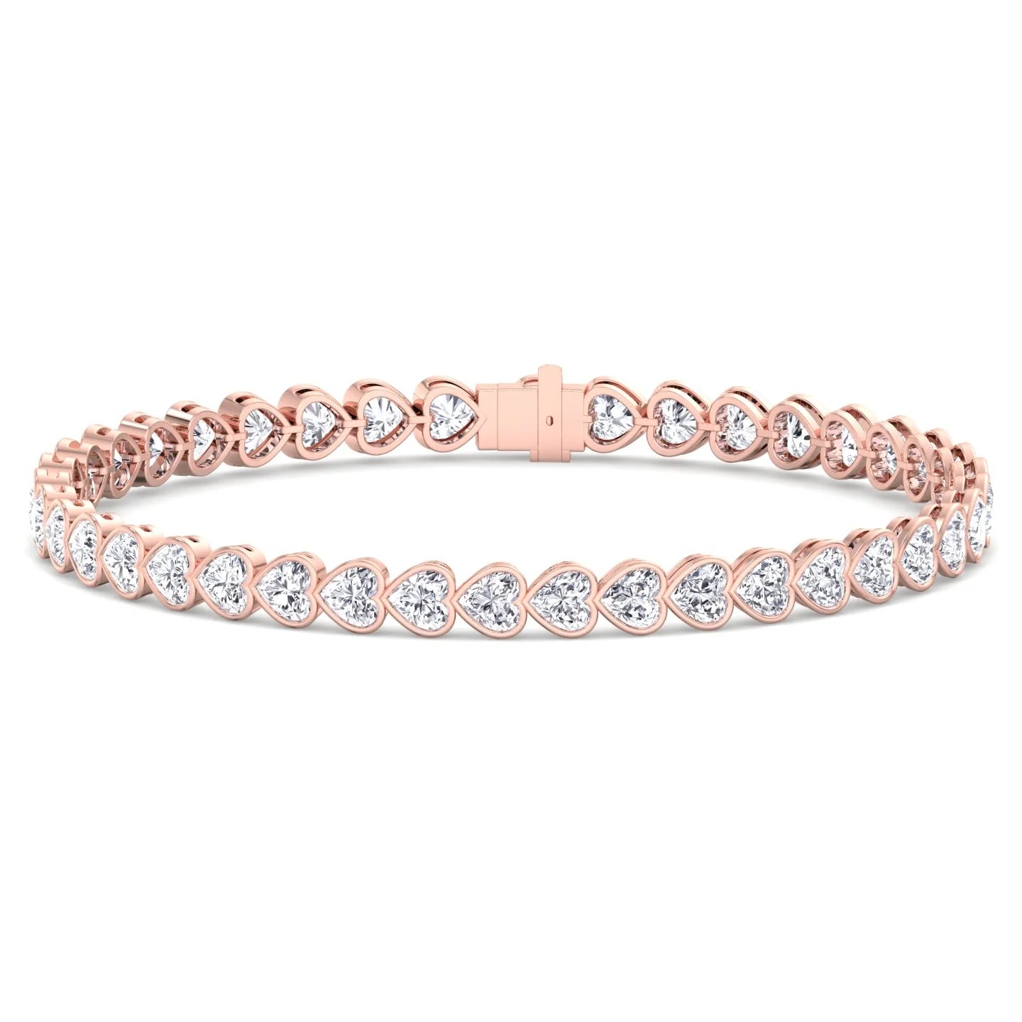 East-West Heart Shape Bezel-Set Bracelet