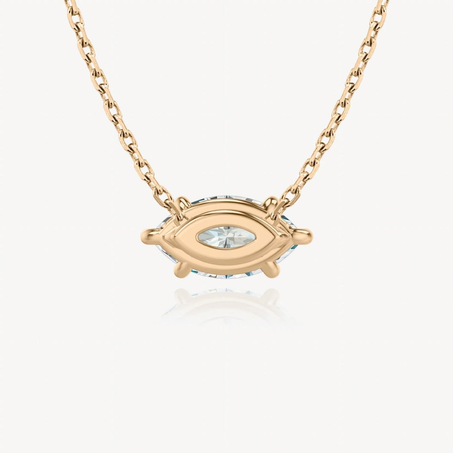 6-Prong East-to-West Marquise Floating Solitaire Necklace