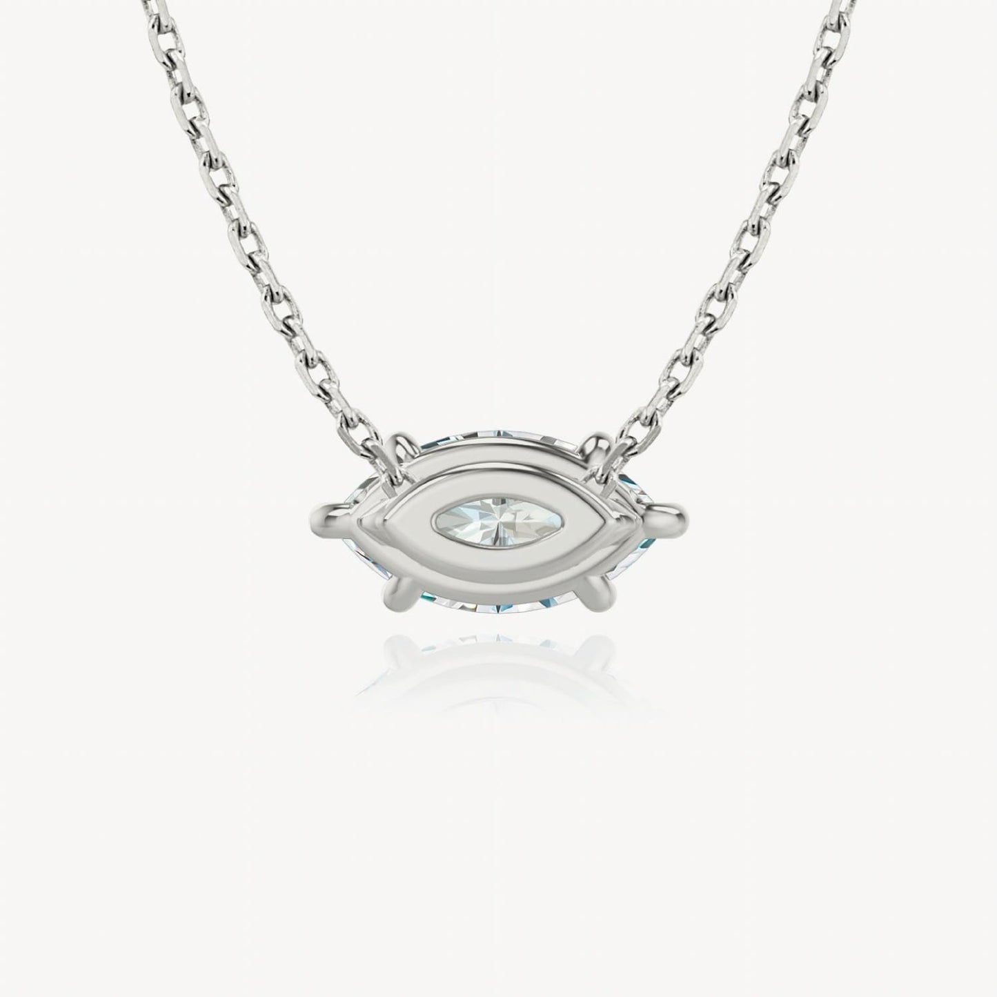 6-Prong East-to-West Marquise Floating Solitaire Necklace