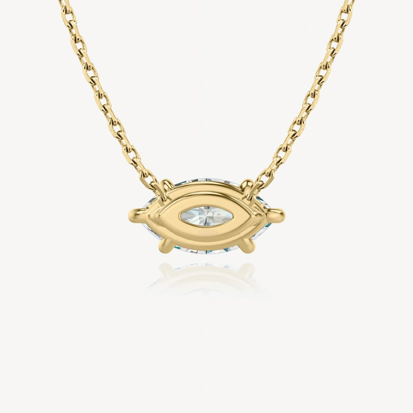 6-Prong East-to-West Marquise Floating Solitaire Necklace