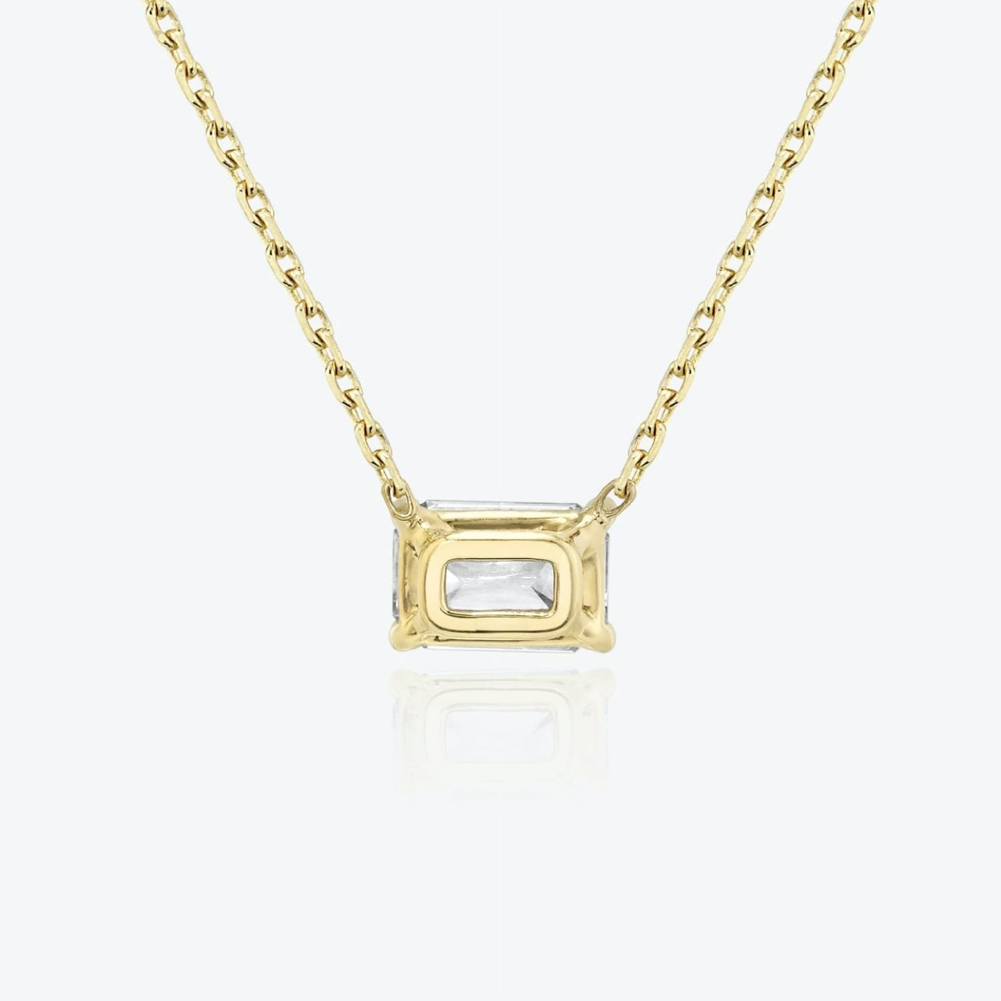 4-Prong East-to-West Emerald Floating Solitaire Necklace