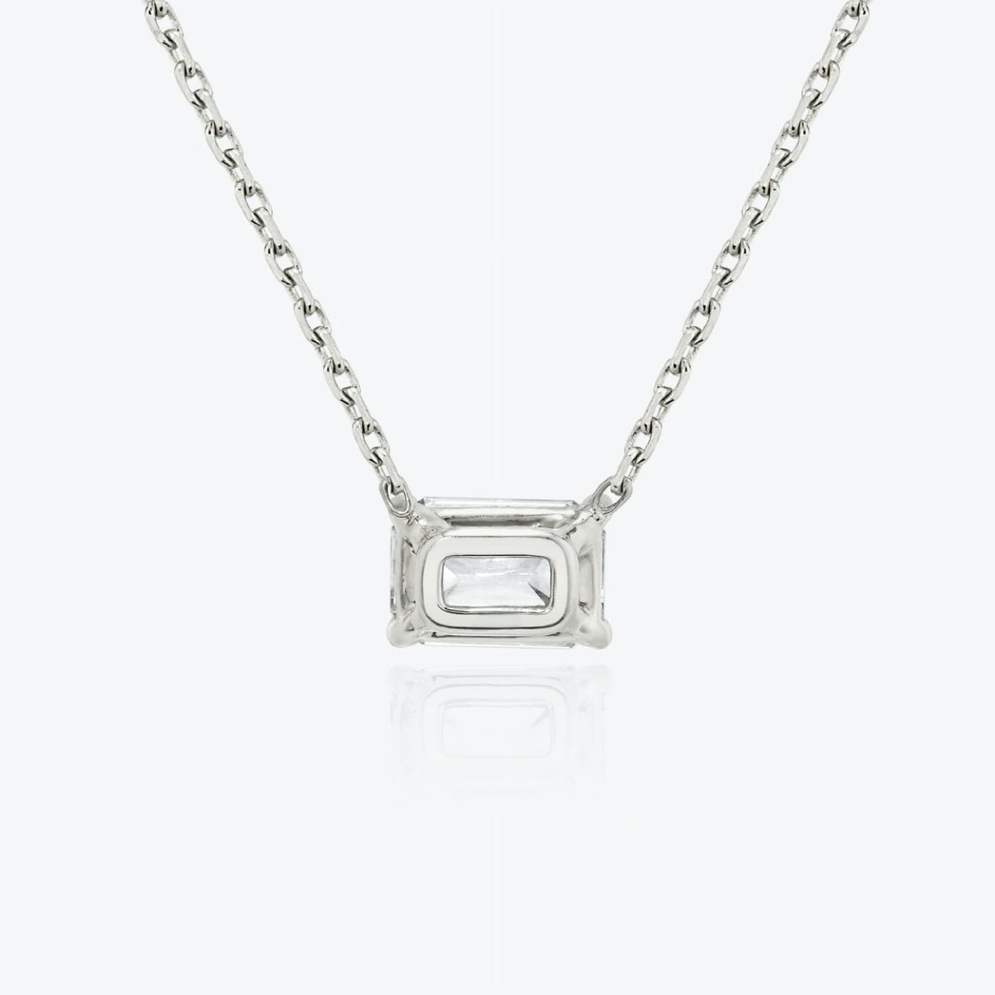 4-Prong East-to-West Emerald Floating Solitaire Necklace