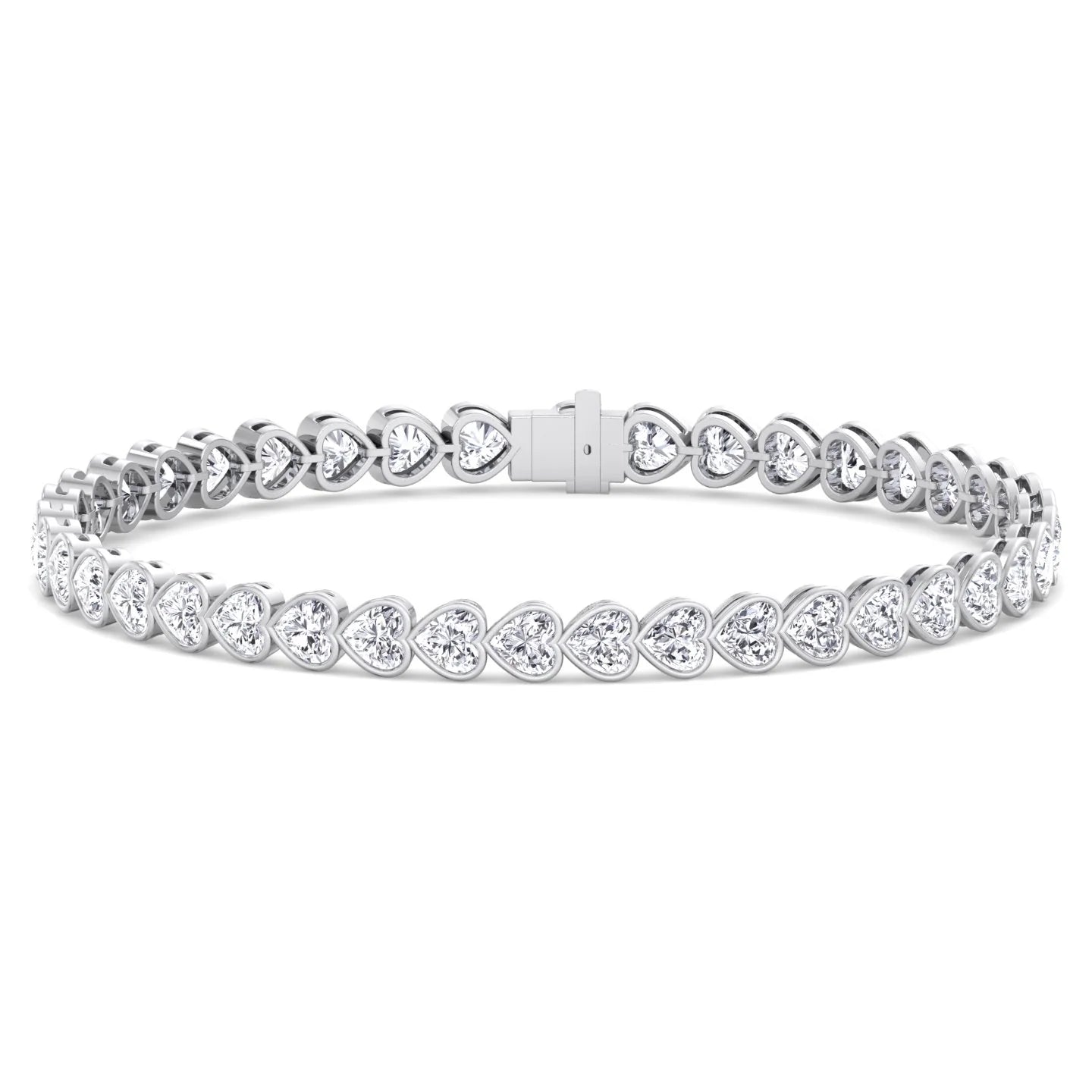 East-West Heart Shape Bezel-Set Bracelet
