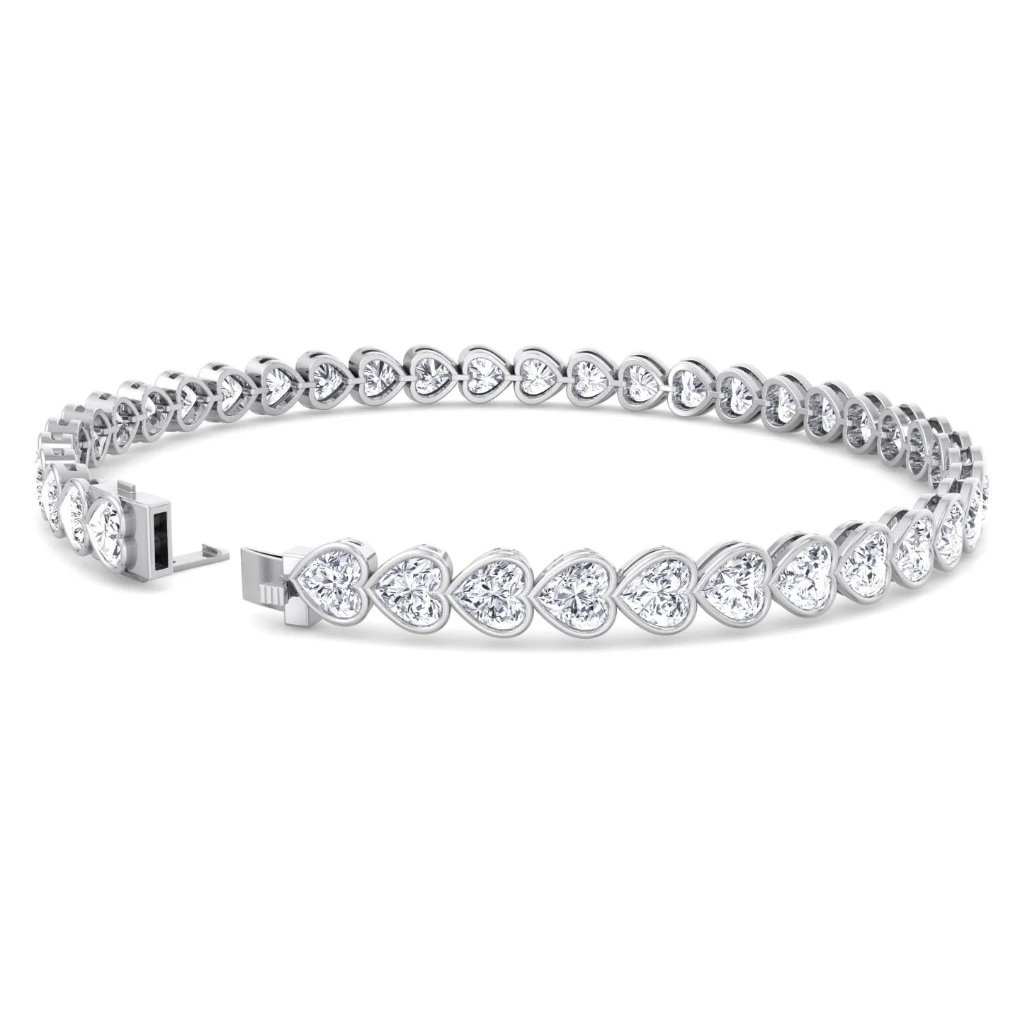 East-West Heart Shape Bezel-Set Bracelet
