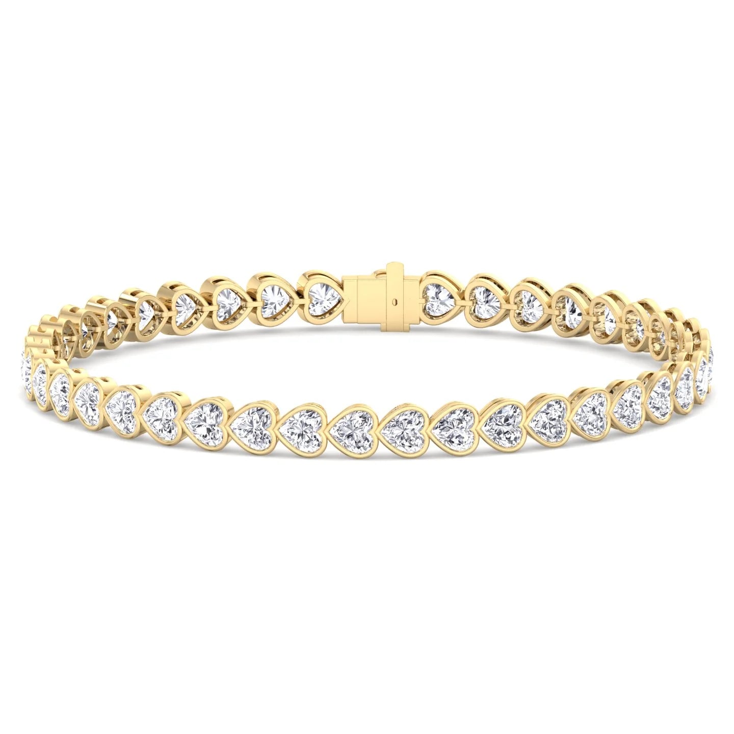 East-West Heart Shape Bezel-Set Bracelet