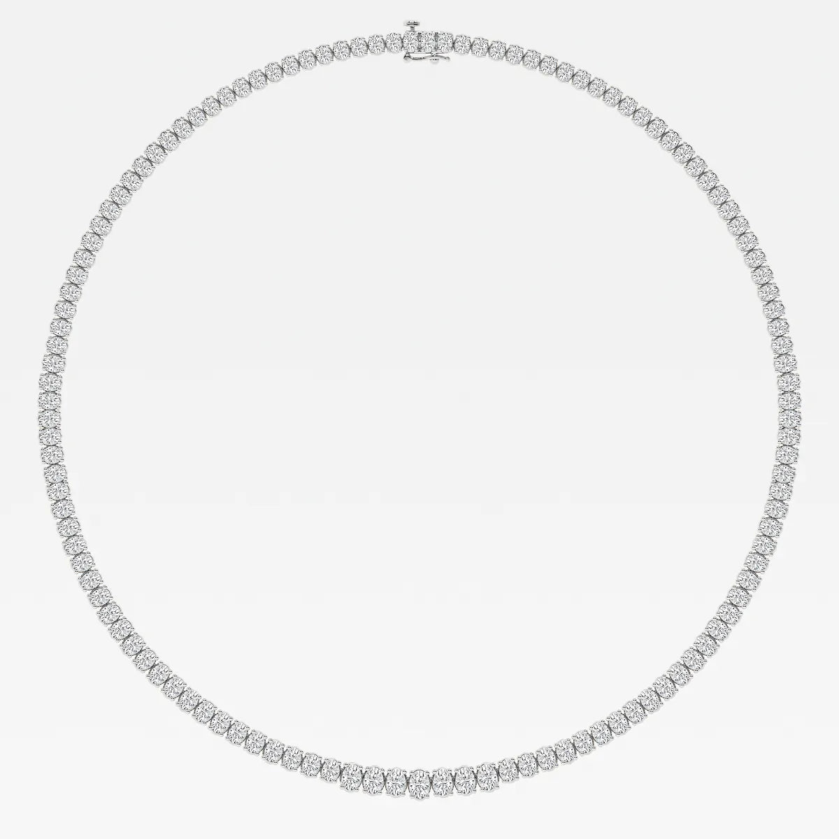 Oval Diamond Bezel Tennis Necklace