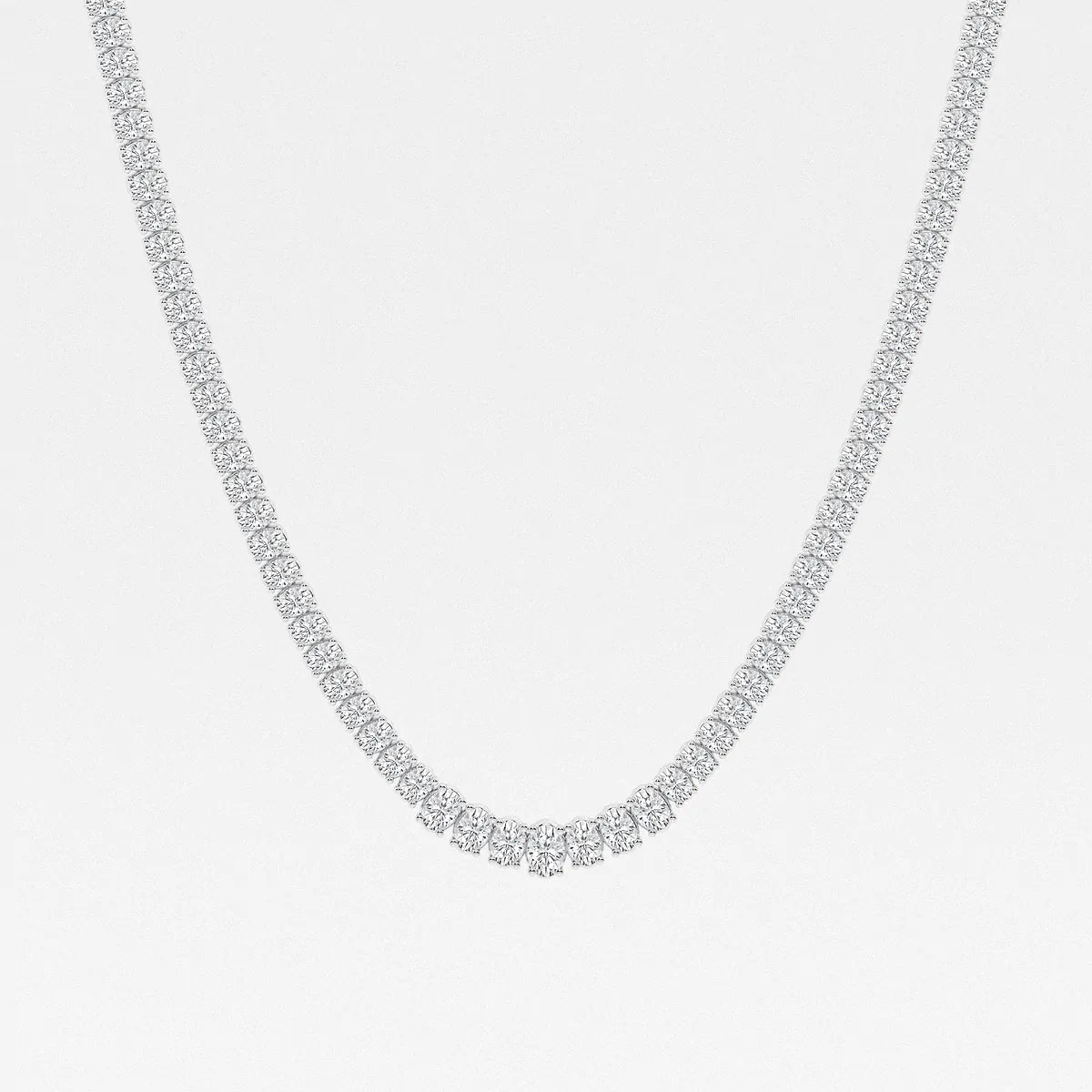 Oval Diamond Bezel Tennis Necklace