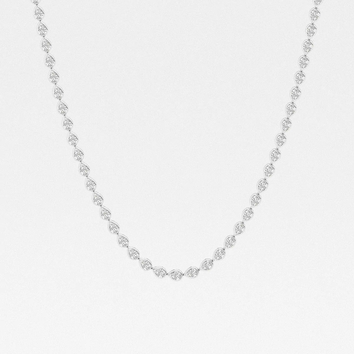 Pear Cut Bezel Tennis Necklace