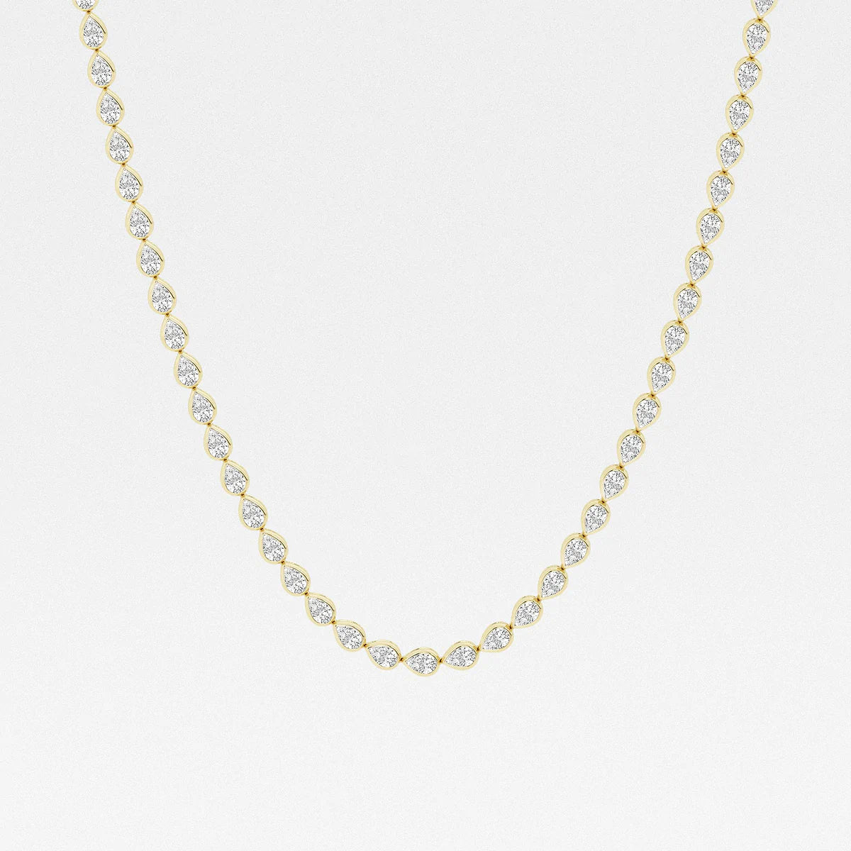 Pear Cut Bezel Tennis Necklace
