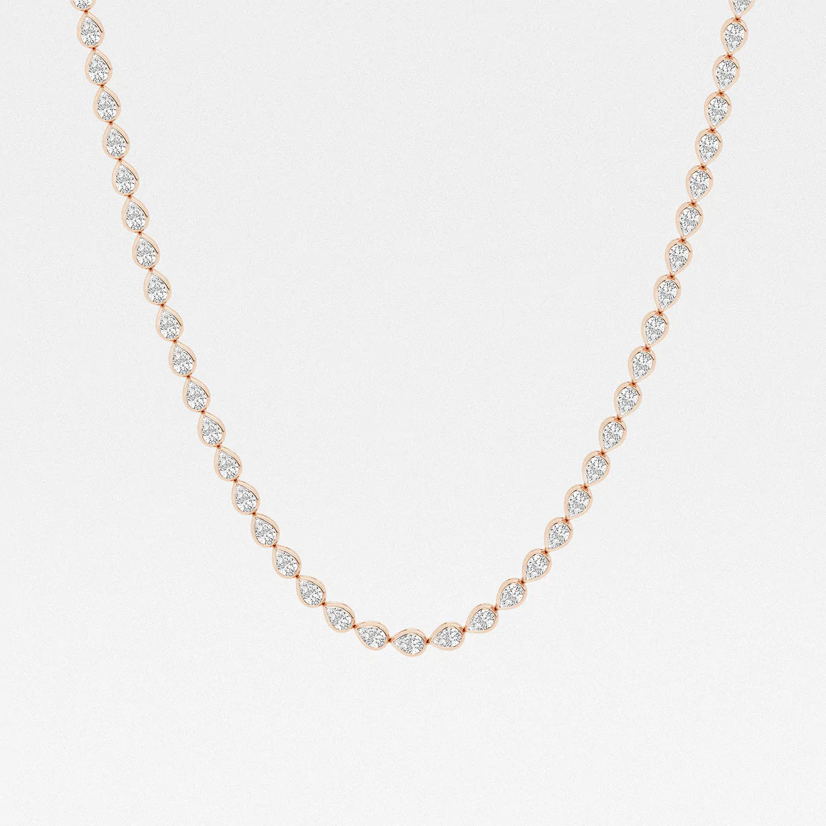Pear Cut Bezel Tennis Necklace