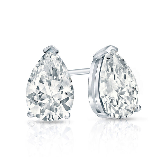 V-Prong Pear Studs Earrings