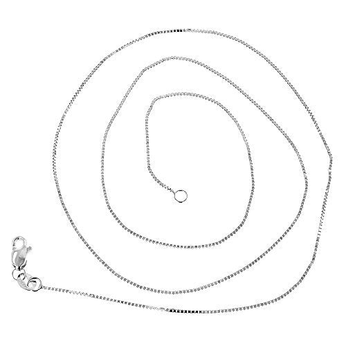 14K Yellow Or White Or Rose Solid Gold .60mm Classic Box Chain Lobster Clasp