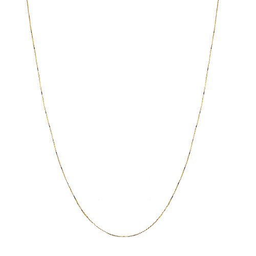 14K Yellow Or White Or Rose Solid Gold .60mm Classic Box Chain Lobster Clasp