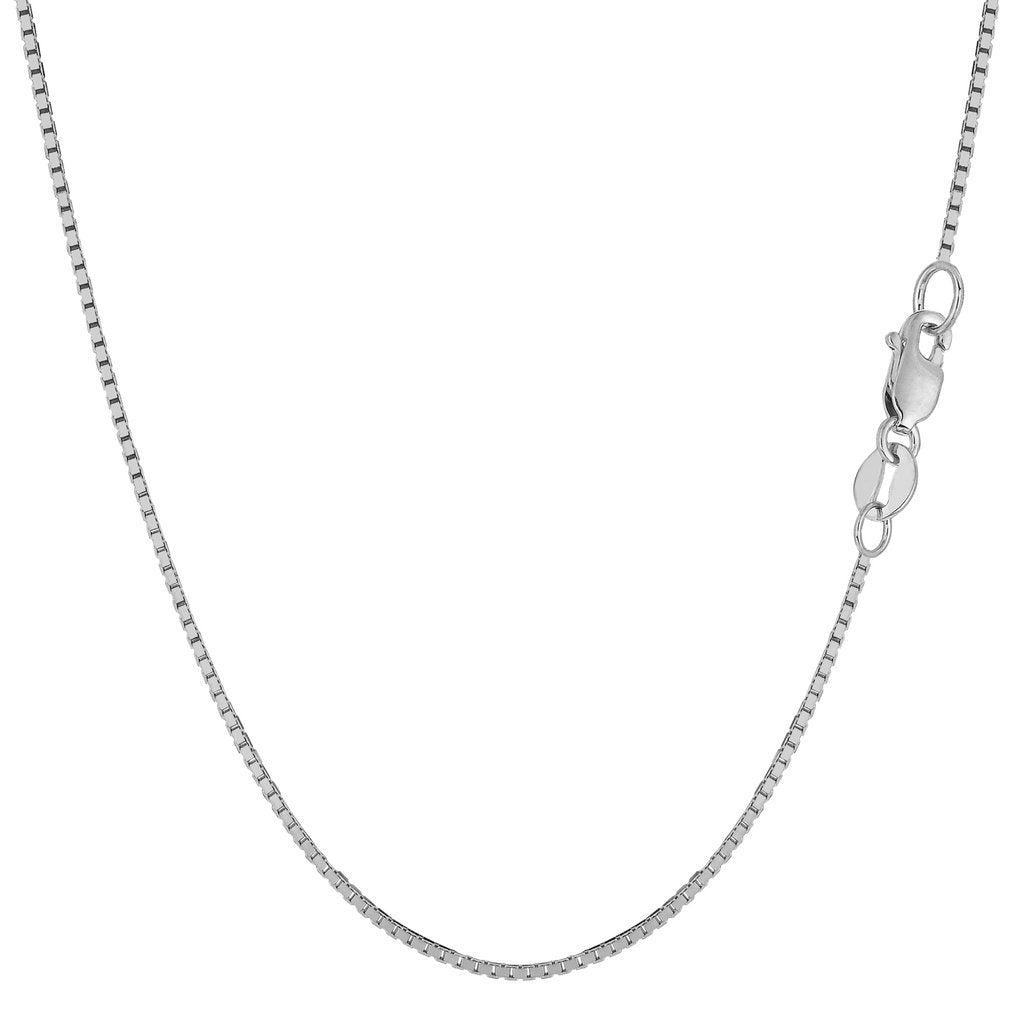 10K Gold 1.00mm Thick Classic Mirror Box Chain with Lobster-Claw Clasp