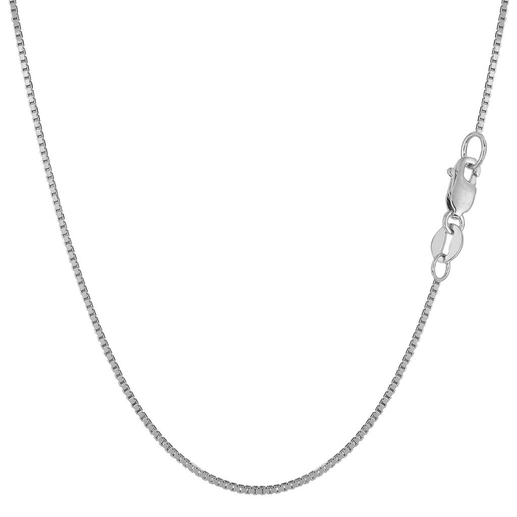 10K Gold .80mm Classic Mirror Box Chain with Lobster-Claw Clasp