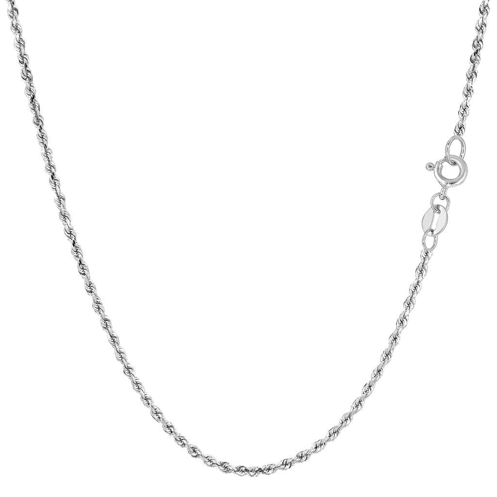 10K Gold 1.25mm Thick Diamond-Cut Rope Chain with Spring Ring Clasp
