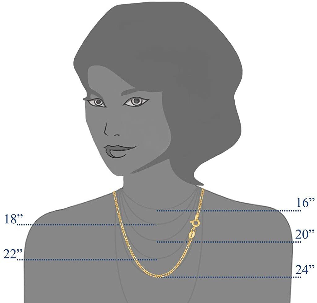 10K Yellow Gold 1.9mm Diamond-Cut Alternate Classic Figaro Chain Or Bracelet/Anklet with Spring-Ring Clasp