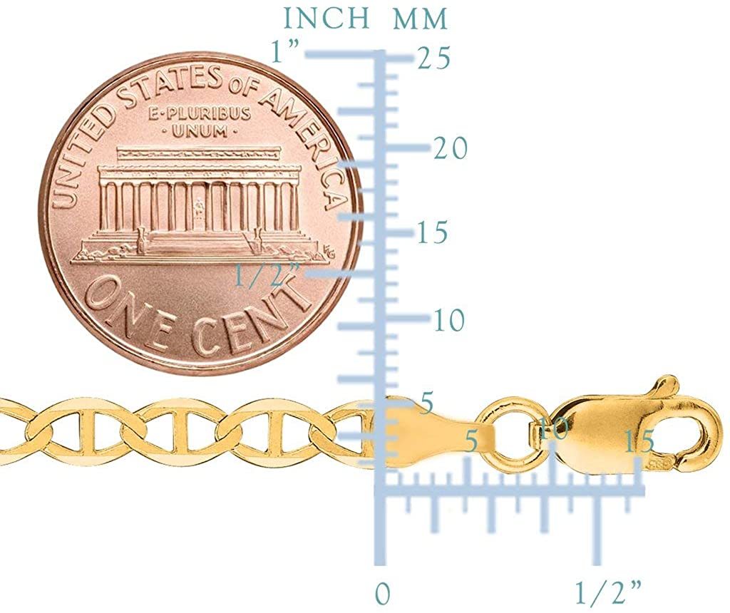 10K Yellow Gold 4.5mm Mariner-Link Chain or Bracelet with Lobster-Claw Clasp