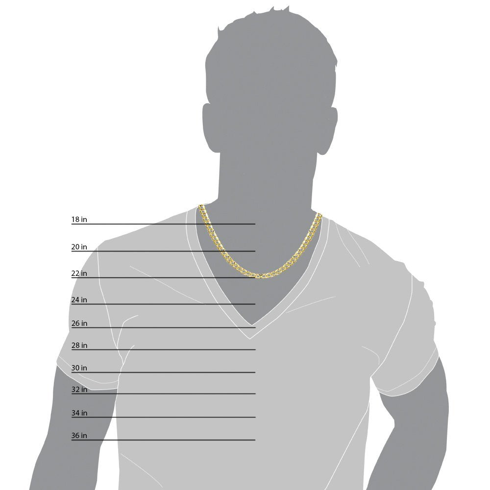 10K Hollow Yellow Gold 6.2mm Hollow Cuban Comfort Curb Cuban Chain with Lobster-Claw Clasp