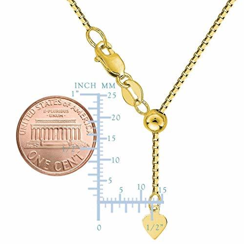 14k Solid Yellow Or White Or Rose Gold 0.85MM Adjustable Box Chain ( Adjustable 22", 30")