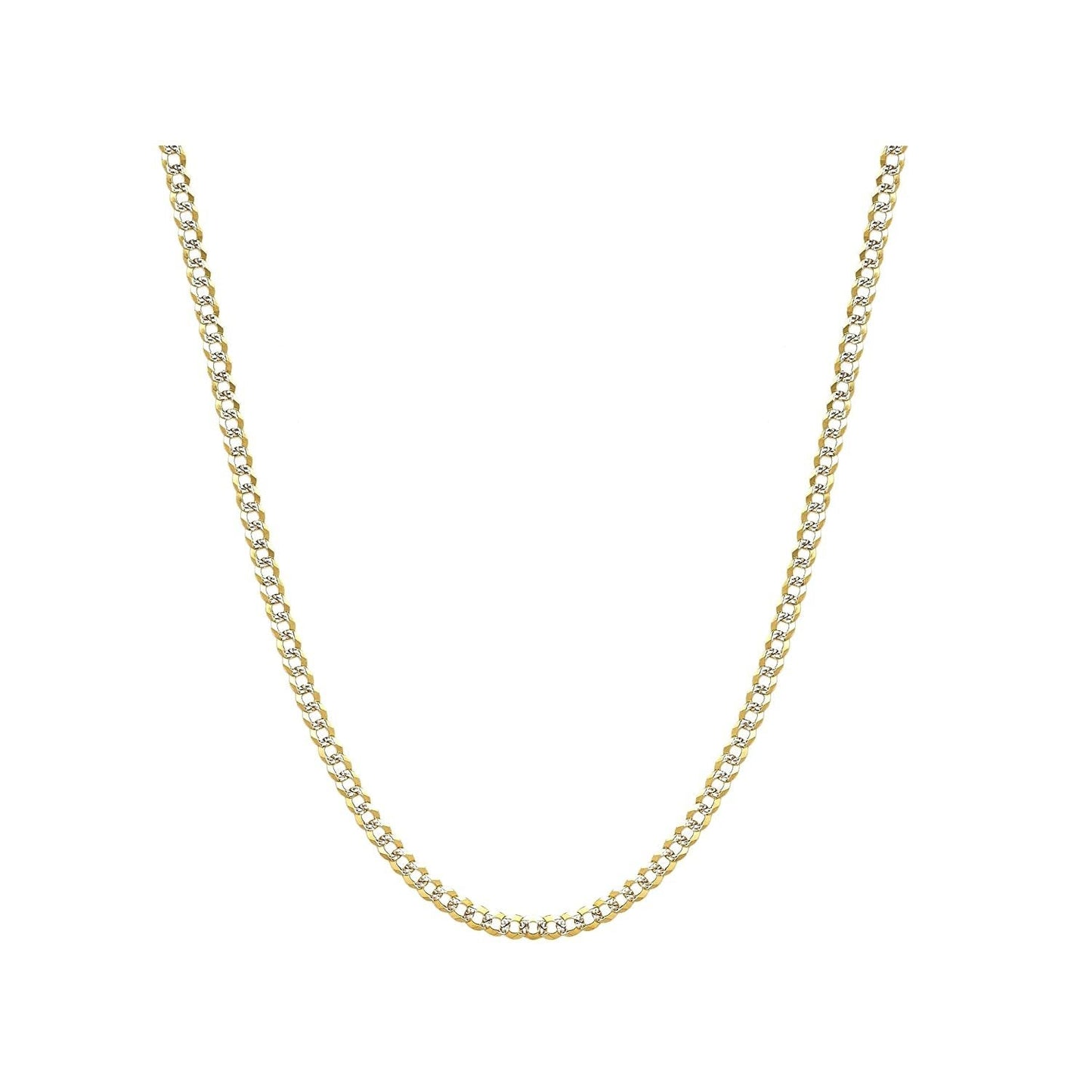 14K Gold 12.18mm White Pave Curb Chain