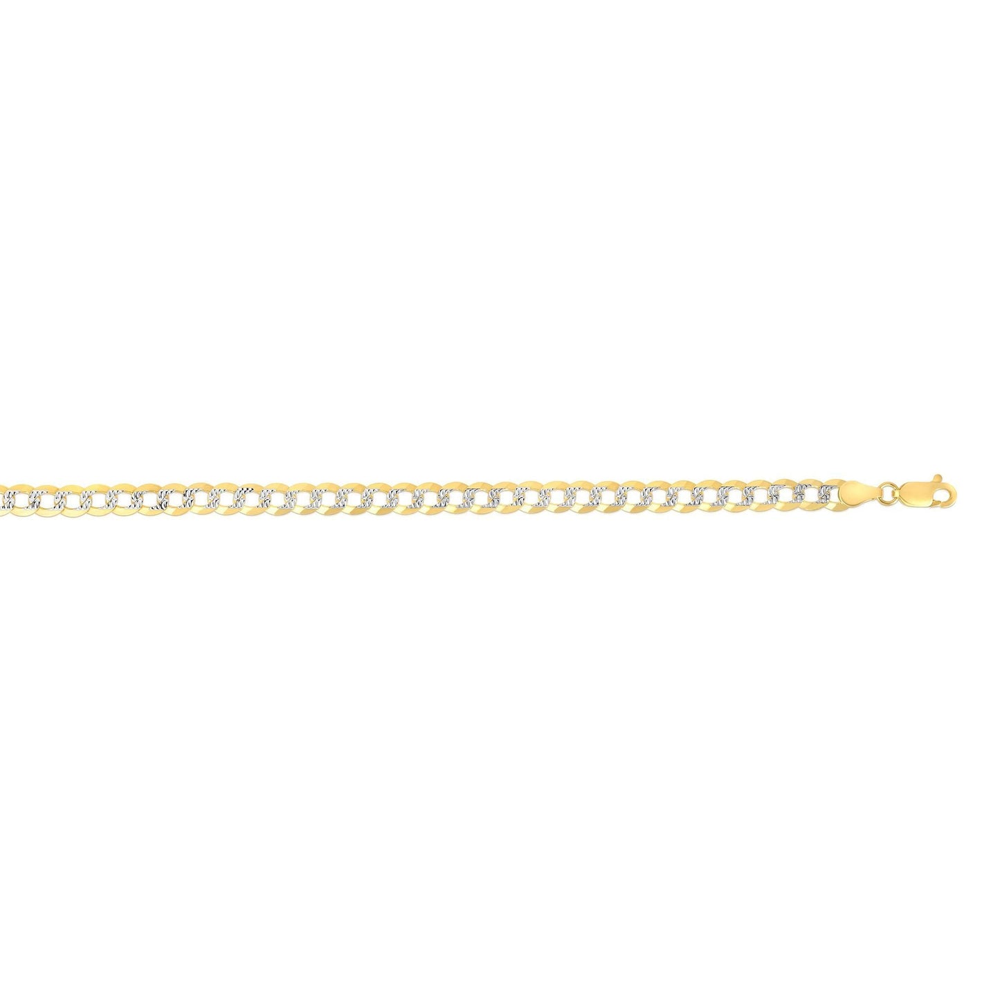14K Gold 12.18mm White Pave Curb Chain