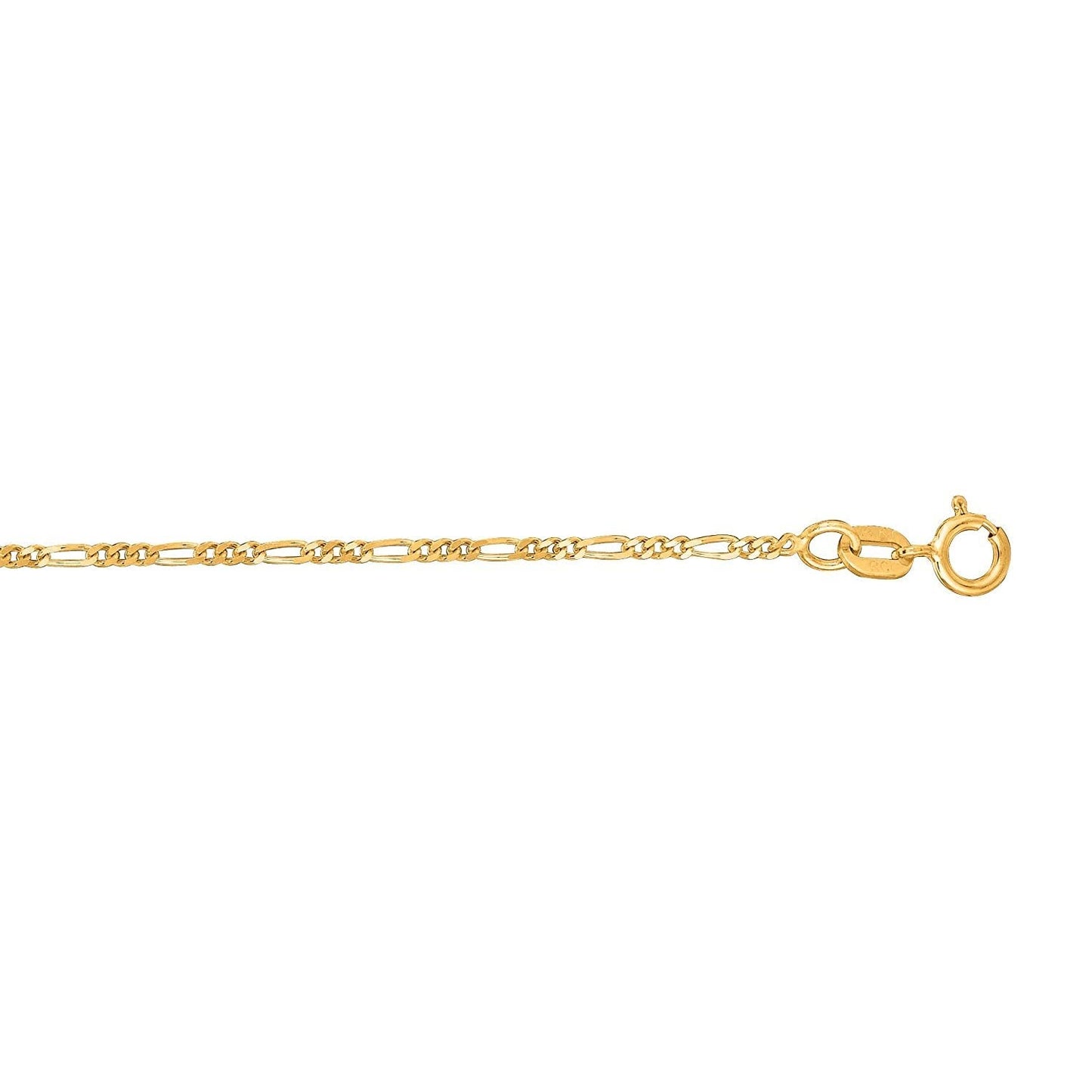 14K Gold 1.3mm Figaro Chain