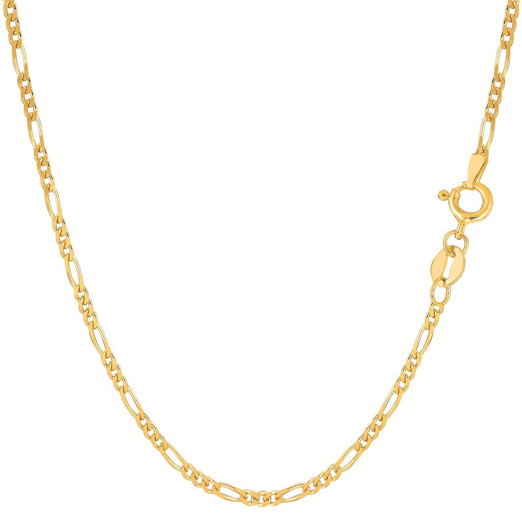 14K Gold 1.9mm Figaro Chain