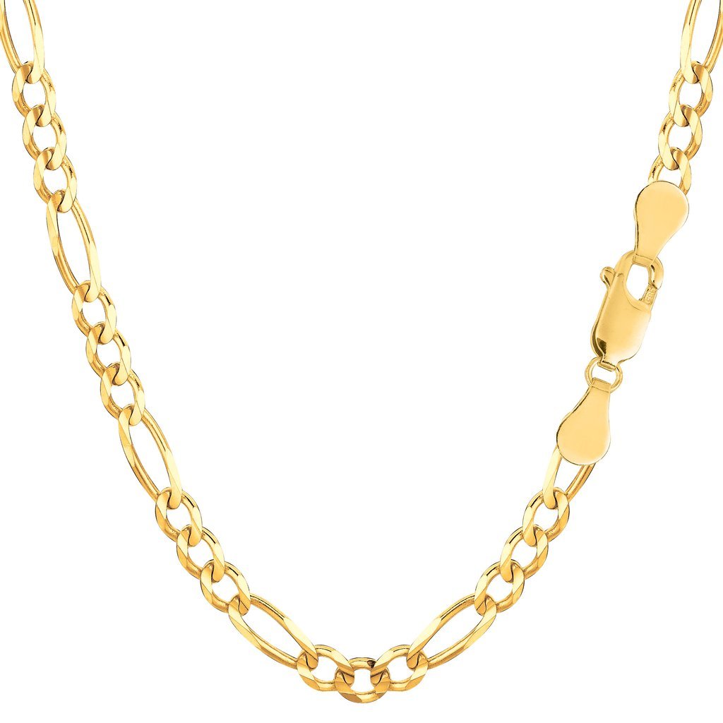 14K Gold 3.8mm Figaro Chain