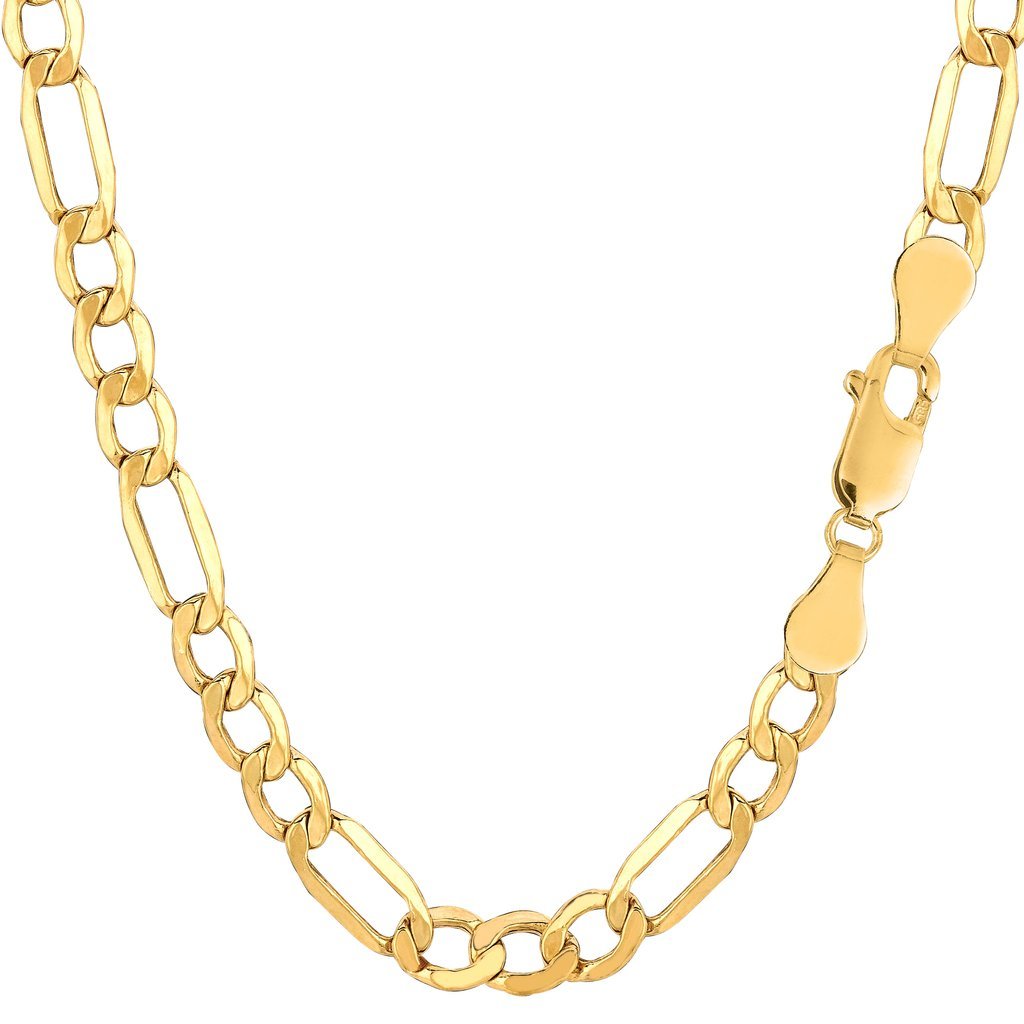 14K Gold 5.6mm Lite Figaro Chain