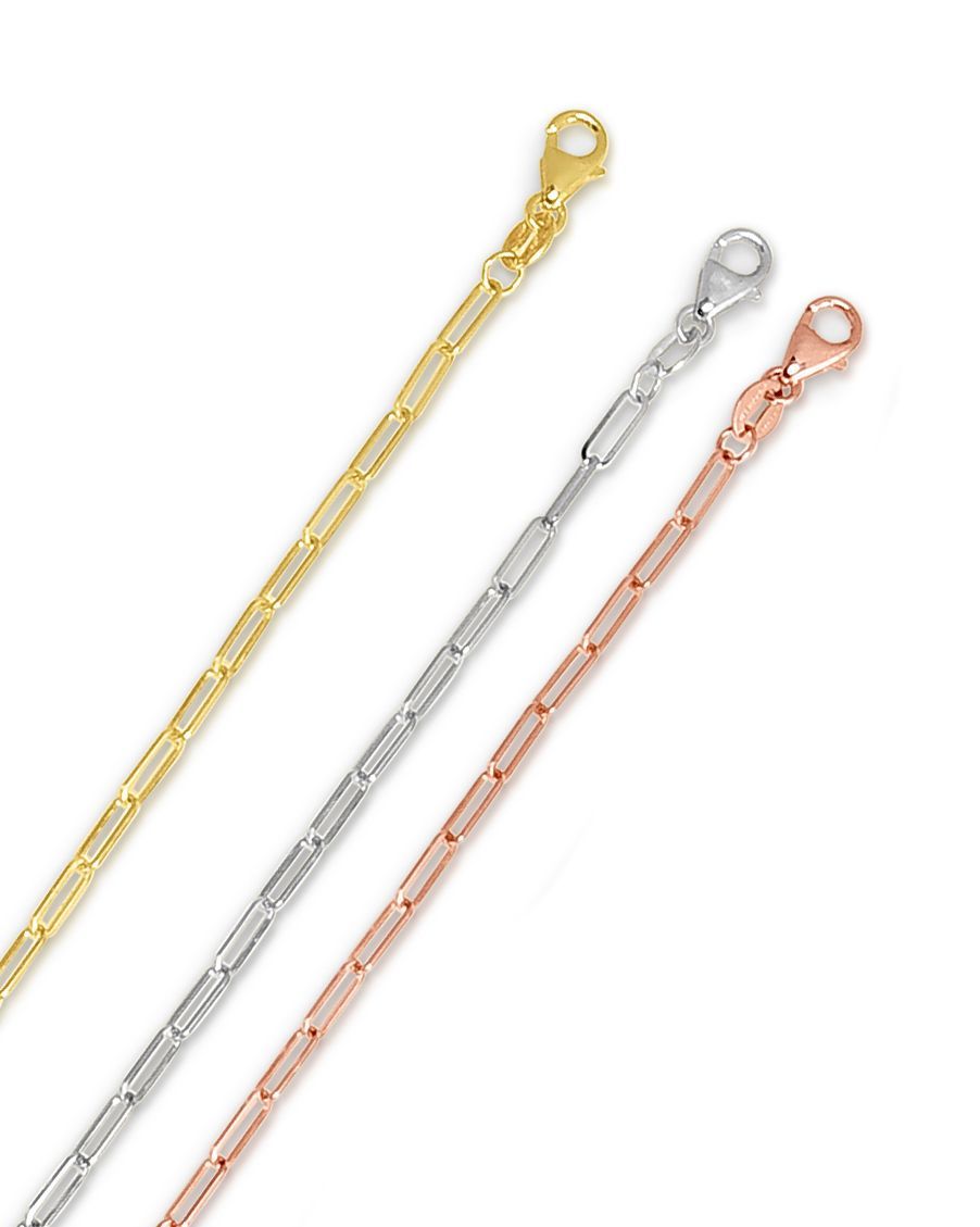 14K Gold 2.1mm Paperclip Chain