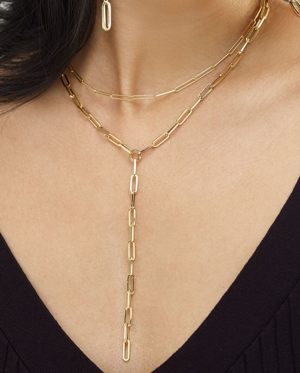 14K Gold 2.1mm Paperclip Chain