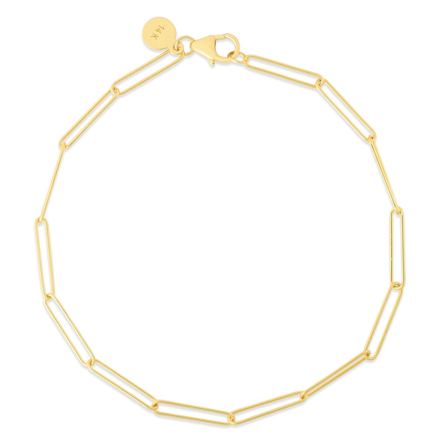 14K Gold 3.2mm Lite Paperclip Chain