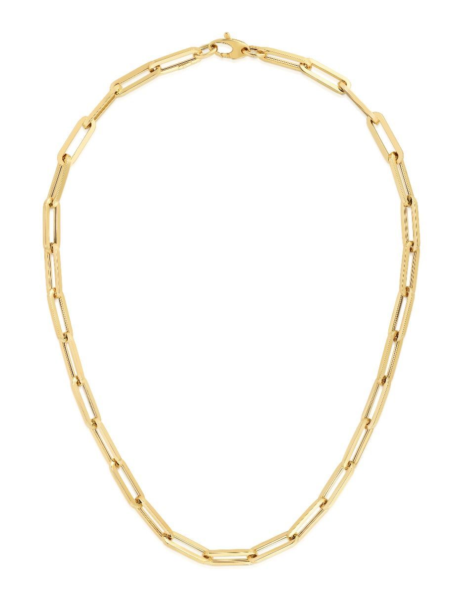 14K Gold 4.2mm Paperclip Chain