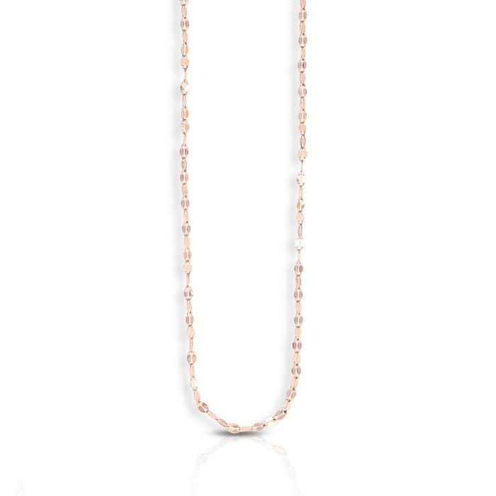 14k Solid Gold 1.4mm MirrOr Rolo Chain with Lobster Claw Closure