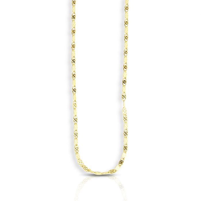 14k Solid Gold 1.7mm Sparkle Valentino Chain with Lobster Claw Closure